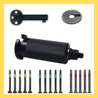 Rotonto + 15 viti Zieh-Fix + piastra di estrazione + chiave da cantiere