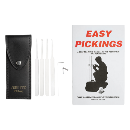 Set di grimaldelli per principianti (5 pezzi) con libro "Easy Pickings" gratuito!